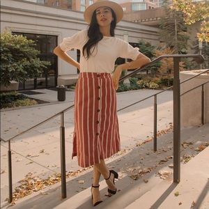 Striped Midi Skirt